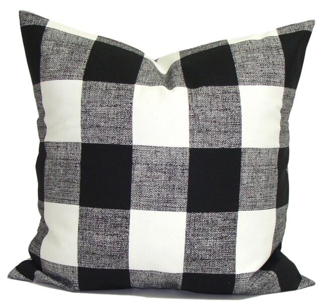 Black Pillow Covers, Throw Cover, Farmhouse Covers For 20x20 Pillow, 18x18 16x16 All Sizes Incl Shams - image 1