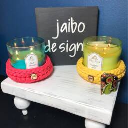 Jar Candle Holder, Catch All Basket, Jewelry Holder, Crochet Basket - thumbnail 4