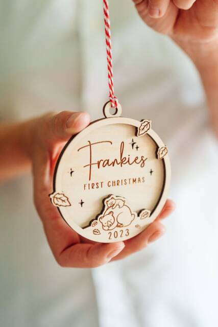 Baby's First Bauble 2025 New Mama Bear Xmas Bauble - Sleeping & Cub - image 1
