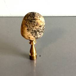 Rock Lamp Finial, Stone Black, Grey Granite Lamp Topper, Accent, Accessory - thumbnail 4