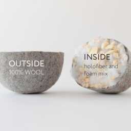 "Pouf Felted Wool Stone Ottoman Handmade Pebble Footstool ""Sea Pebble" - thumbnail 4