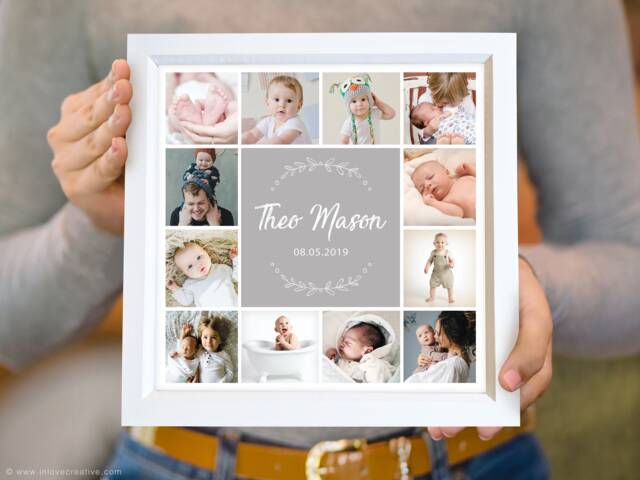 Custom Designed Picture Frame - Family Gift, Photo Collage With Message. Personalised Gift - image 1