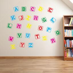 Block Alphabet 2 Wall Stickers Kids Nursery Play Room Home Art Decoration Children Decals Removable Handmade School Bedrooms Bright Vc-A131 - thumbnail 1