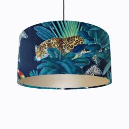 Tropical Safari Animal Lampshade in Velvet With Champagne Lining - thumbnail 1