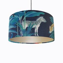 Tropical Safari Animal Lampshade in Velvet With Champagne Lining - thumbnail 3