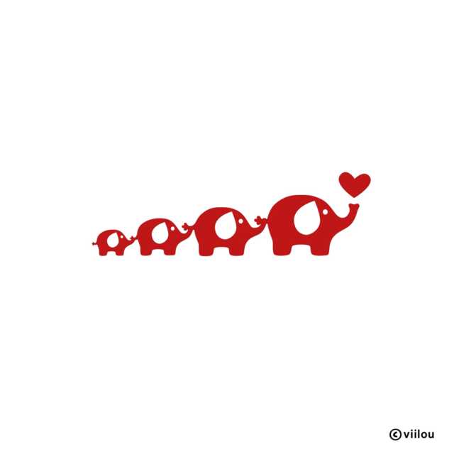 Wall Sticker Elephants Illustration Nursery Tattoos Animals Decals Stickers Elephant Family Baby Room Decor Children Motifs - image 1