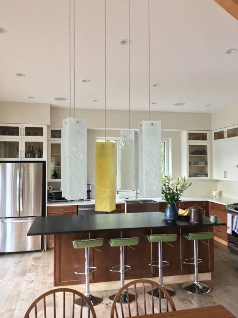 Fused Glass Pendant Light Modern Foyer Lighting, Custom Colors - image 1
