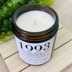 30Th Birthday Personalised Funny Candle - 1993 Year You Were Born Milestone Gift For Women - Men- Soy Wax No Paraffin Amber Jar - thumbnail 2