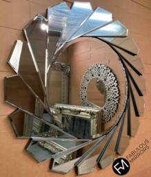 Round Fan Mirror Contemporary - 80cm X Premium Quality