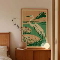Heron Poster, Wetland Bird Print, Marsh Nature Wall Art - thumbnail 2