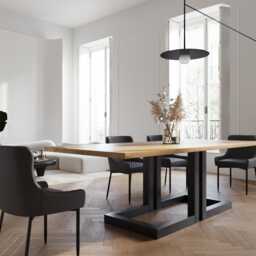 Hardwood Oak Modern Dining Table 070