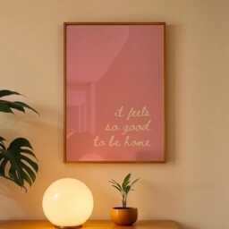 It Feels So Good To Be Home, Pink Girly Wall Print , Daily Affirmations Poster, Coquette Print, Cute Bedroom - thumbnail 2