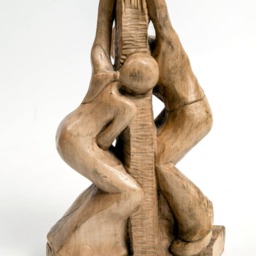 He & She/Wooden Statue Hand Made Sculpture Benedykt Marek Janaszek - thumbnail 3