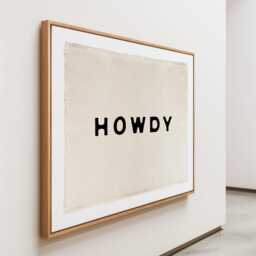 Howdy Canvas Wall Hanging, Western Nursery Decor, Texas Home Sign, Cowboy Birthday Flag - thumbnail 3