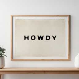 Howdy Canvas Wall Hanging, Western Nursery Decor, Texas Home Sign, Cowboy Birthday Flag - thumbnail 2