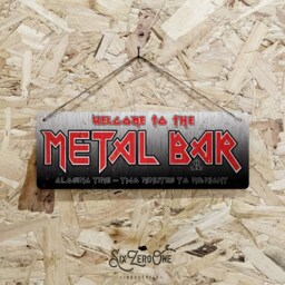 Welcome To The Rock Bar Maiden Metal Sign Horizontal - Vintage Worn Rusty Look Print Replica 70S 80's Heavy Music - thumbnail 3