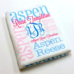Personalized Baby Name Blanket, Monogrammed Newborn Blankets, Swaddle Receiving Handmade Unqiue Shower Gift, Milestone - thumbnail 3