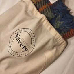150x150cm Throw - Handmade in France Tartan Checkered Woven Cotton - thumbnail 4