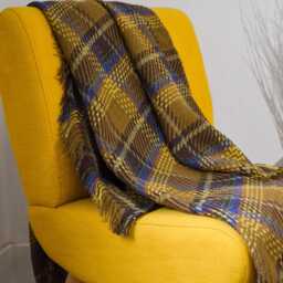 150x150cm Throw - Handmade in France Tartan Checkered Woven Cotton - thumbnail 2