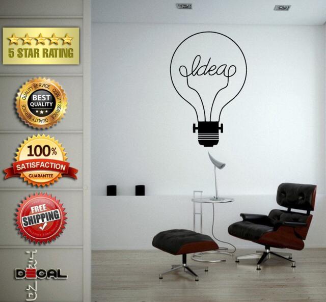 Light Bulb Lamp Idea Thought Wall Window Car Diy Sticker Decal Vinyl Silhouette Clip Art Vector Plotter Cut Decor Free Shipping L1842 - image 1
