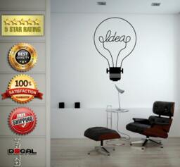 Light Bulb Lamp Idea Thought Wall Window Car Diy Sticker Decal Vinyl Silhouette Clip Art Vector Plotter Cut Decor Free Shipping L1842 - thumbnail 1