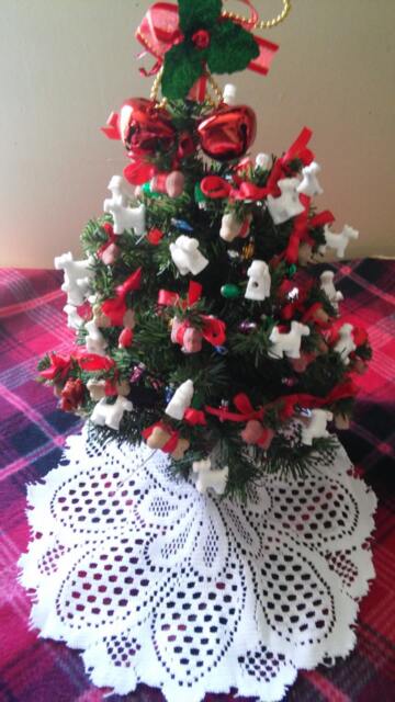 Dog Beaded Christmas Trees W/Lights & Skirt, Pet Christmas, Dog Bone Trees, Holiday Tree, Custom Request Color & Theme Tree - image 1