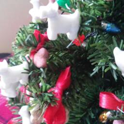 Dog Beaded Christmas Trees W/Lights & Skirt, Pet Christmas, Dog Bone Trees, Holiday Tree, Custom Request Color & Theme Tree - thumbnail 2