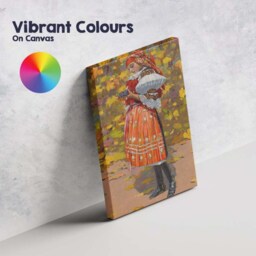 Traditional Folk Woman With Grapes Colourful Harvest Portrait Canvas Wall Art Print Decor Picture Ready To Hang - thumbnail 4