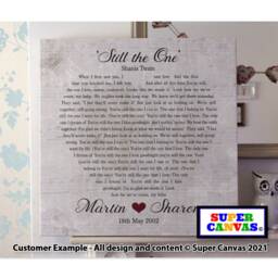 Wedding Love Song Lyrics Personalised Word Art Couple Picture Framed Canvas Print Husband Wife Girlfriend Boyfriend Valentines Day Gift - thumbnail 4