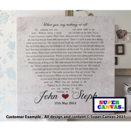 Wedding Love Song Lyrics Personalised Word Art Couple Picture Framed Canvas Print Husband Wife Girlfriend Boyfriend Valentines Day Gift - thumbnail 2