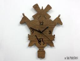 Don Quixote Modern Cuckoo Clock - Wooden Wall Clock - thumbnail 1