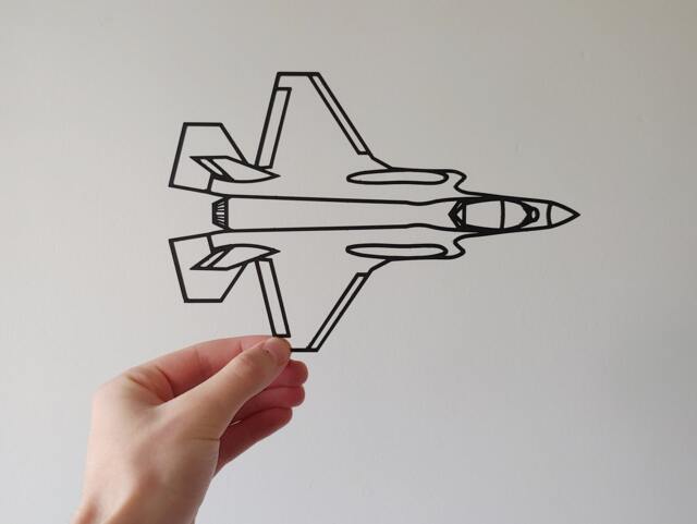 F35 Jet Airplane - Wall Art Hanging Decoration Home Decor Black Printinghive - image 1
