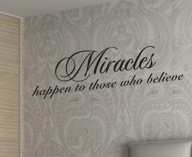 Miracles Happen Those Who Believe Inspirational God Religious Large Wall Decal Quote Vinyl Stickerart Lettering Decor Decoration J53 - image 1