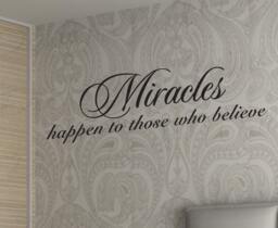Miracles Happen Those Who Believe Inspirational God Religious Large Wall Decal Quote Vinyl Stickerart Lettering Decor Decoration J53 - thumbnail 1