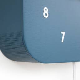 Minimalist Cuckoo Clock, Fresco Blue Wall Clock With White Details, Modern Decor - thumbnail 4
