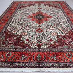7x10 Ft Large Turkish Heriz Rug Beige Orange Natural Dyes Wool Hand Knotted Caucasian Rug, Afghan Vintage Geometric Rug, For Living Room - thumbnail 3