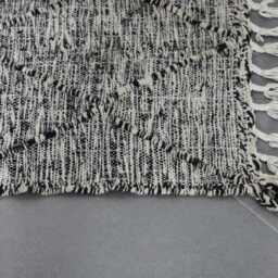 Handmade Moroccan Kilim Rug Black & White Wool Berber Mat - 3.5x2.1 Ft - thumbnail 2