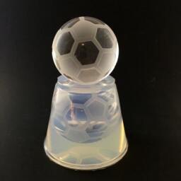 Soccer Ball Mold. Clear Silicone Football Soccer Decor Home Molds, Paperweight Sphere Globe Orb Molds. - Md127 - thumbnail 2