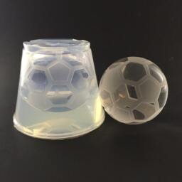 Soccer Ball Mold. Clear Silicone Football Soccer Decor Home Molds, Paperweight Sphere Globe Orb Molds. - Md127 - thumbnail 3
