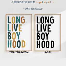 Long Live Boyhood Print -- Boys Bedroom Print, Nursery Playroom Brothers Cool Unframed - thumbnail 2