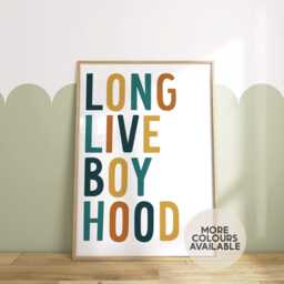 Long Live Boyhood Print -- Boys Bedroom Print, Nursery Playroom Brothers Cool Unframed - thumbnail 1