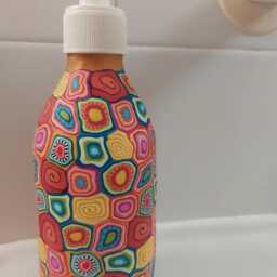 Colorful Millefiori Soap Dispenser Handmade Polymer Clay Glass Pump - thumbnail 3