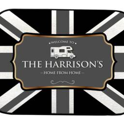 Personalised Campervan Mat - Union Jack Vanlife Motorhome Accessories Door 44cm X 32cm Indoor Use - thumbnail 3