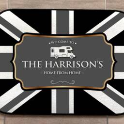 Personalised Campervan Mat - Union Jack Vanlife Motorhome Accessories Door 44cm X 32cm Indoor Use - thumbnail 2