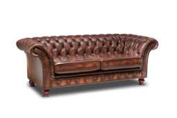 Chesterfield Three Seater Belmont Sofa Antique Brown Leather