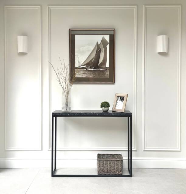 Mild Steel Framed Console Table Hallway Radiator Cover Granite Worktop - image 1