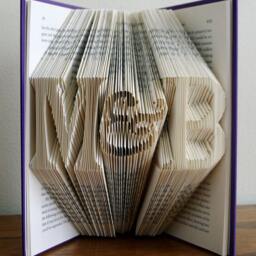 Boyfriend - Girlfriend Book Art First Paper Anniversary Monogrammed Personalized Initials Wedding - thumbnail 3