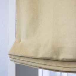 Natural Linen Flat Roman Shade, Blackout Window Covering - Cl1010 - thumbnail 3