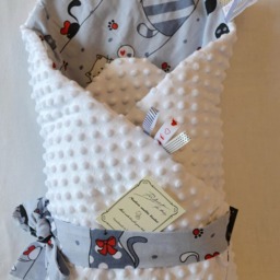 Swaddle Blanket, Baby Minky Newborn Blanket, Shower Gift, Wrap Cats Gigoteuse B??b?? - thumbnail 3