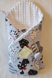 Swaddle Blanket, Baby Minky Newborn Blanket, Shower Gift, Wrap Cats Gigoteuse B??b?? - thumbnail 1